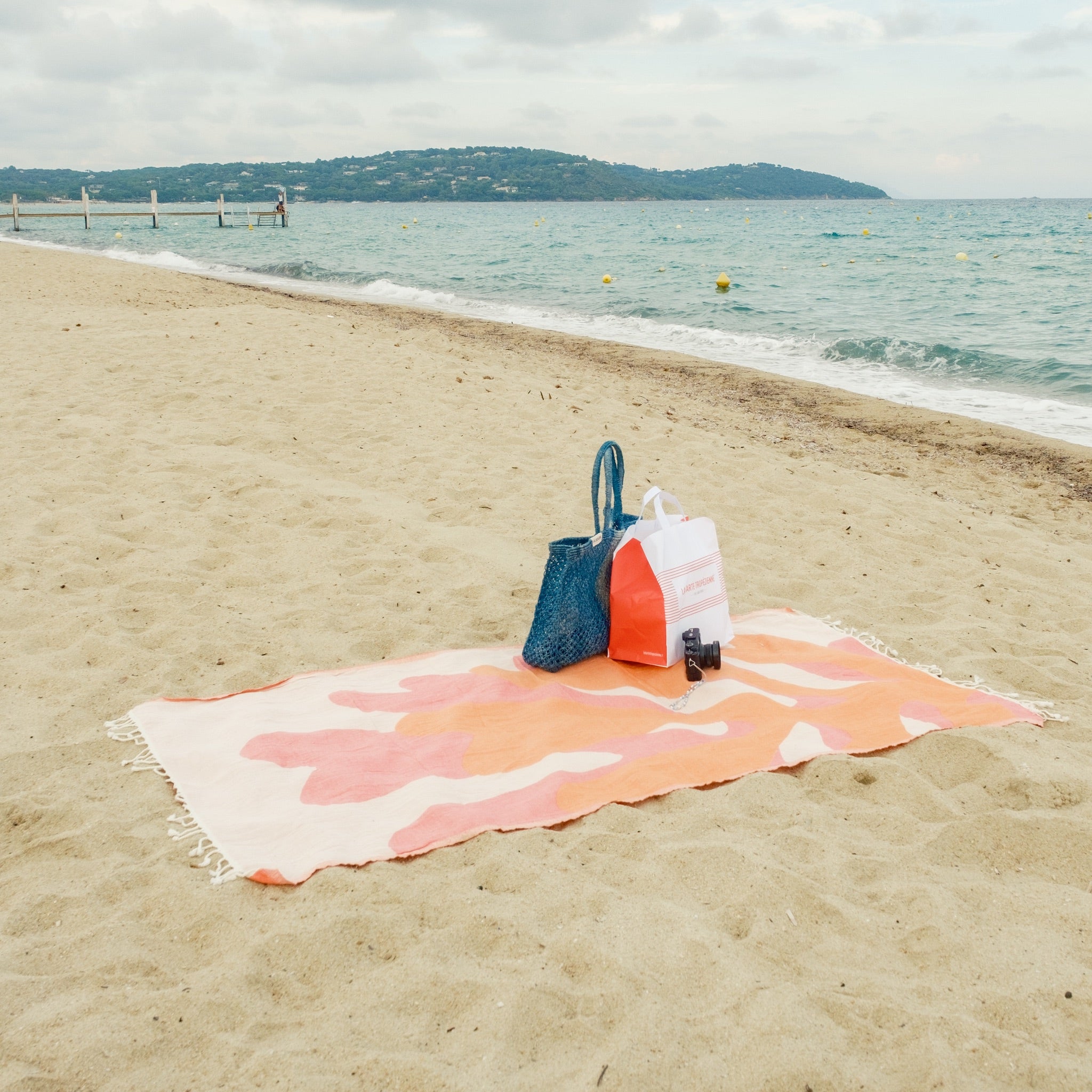 Saint-Tropez Rose & Orange Beach Towel